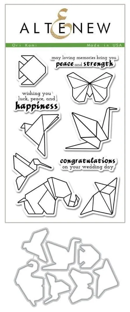 altenew-ori-kami-stempel-und-stanzen-set-origami-tiere-bundle image 1