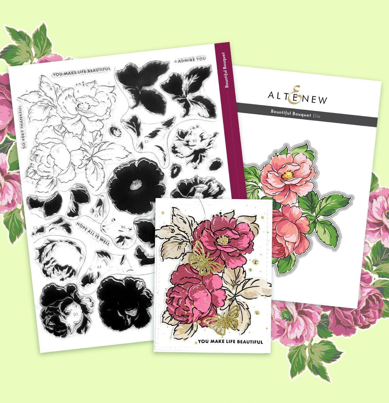 altenew-bountiful-bouquet-stempel-stanze-set-rosen-8x11 image 3