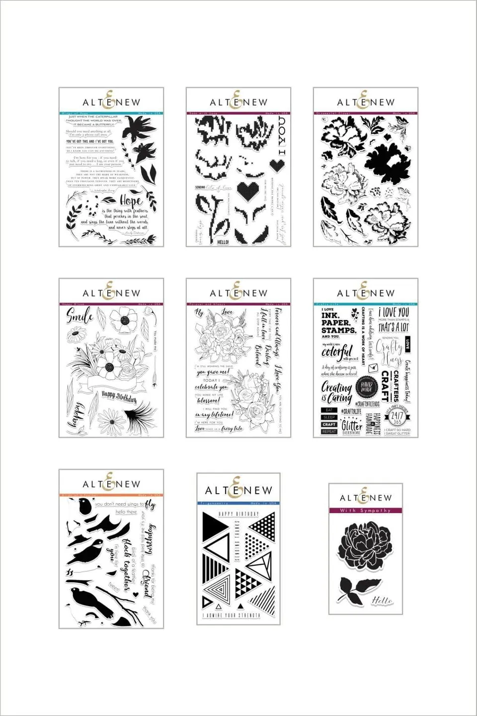 altenew-wild-and-free-stamp-bundle-stempelset-9-teilig image 1