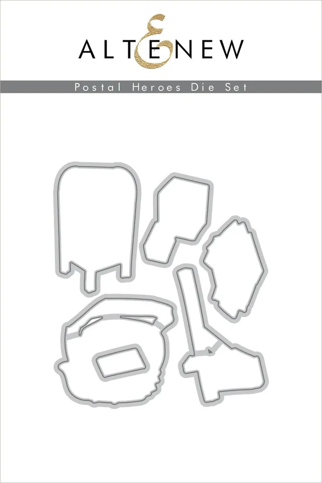 altenew-postal-heroes-stanzschablonen-6-teilig-brief-set image 1