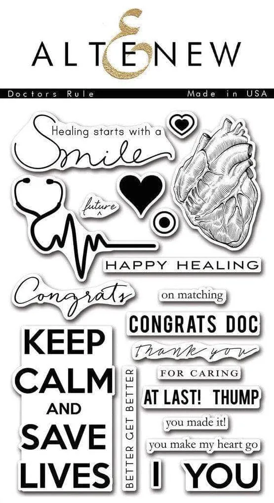 altenew-doctors-rule-stempelset-herzen-medizin image 1
