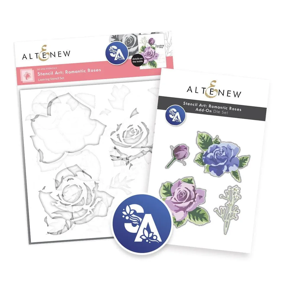 altenew-romantic-roses-stencil-art-schablone-stanzen-bundle-rosen image 1