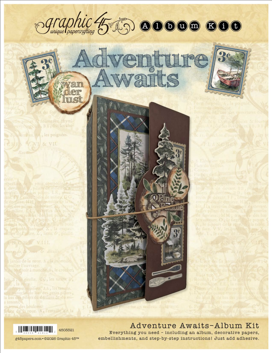 graphic-45-adventure-awaits-album-kit-reisealbum-set image 7