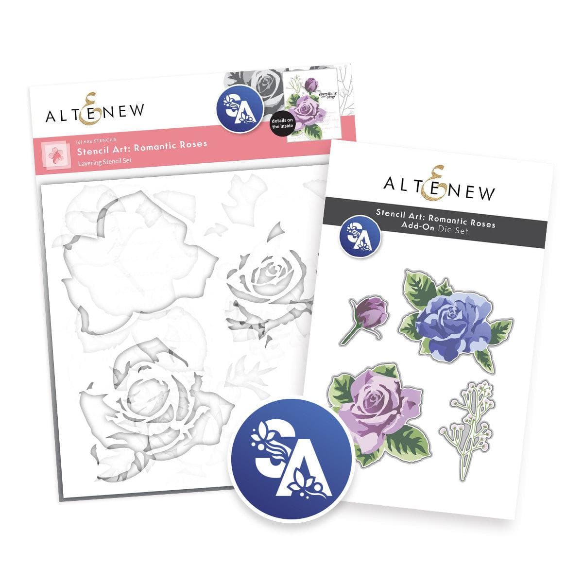 altenew-romantic-roses-stencil-art-schablone-stanzen-bundle-rosen image 1