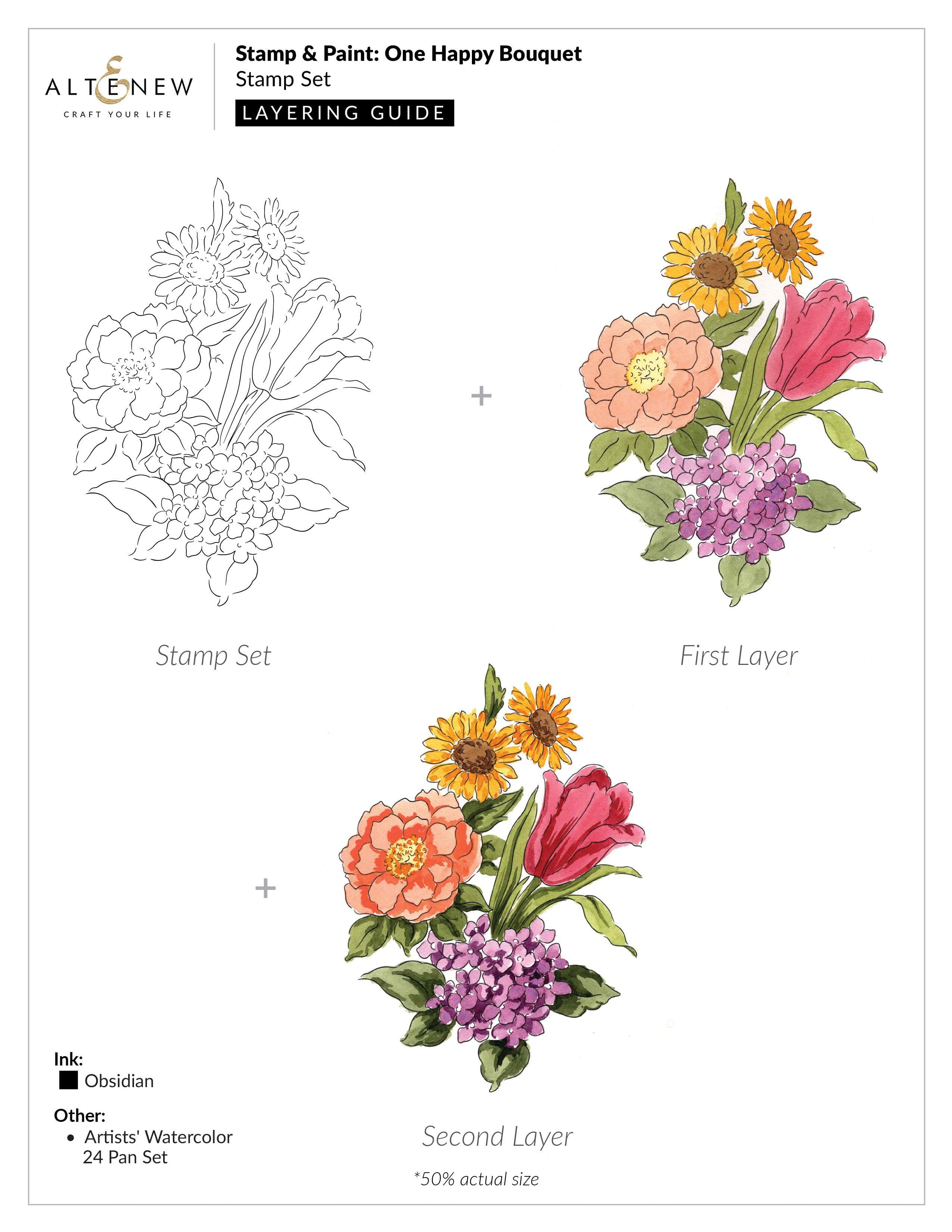 altenew-one-happy-bouquet-stempelset-blumen-6x8 image 3