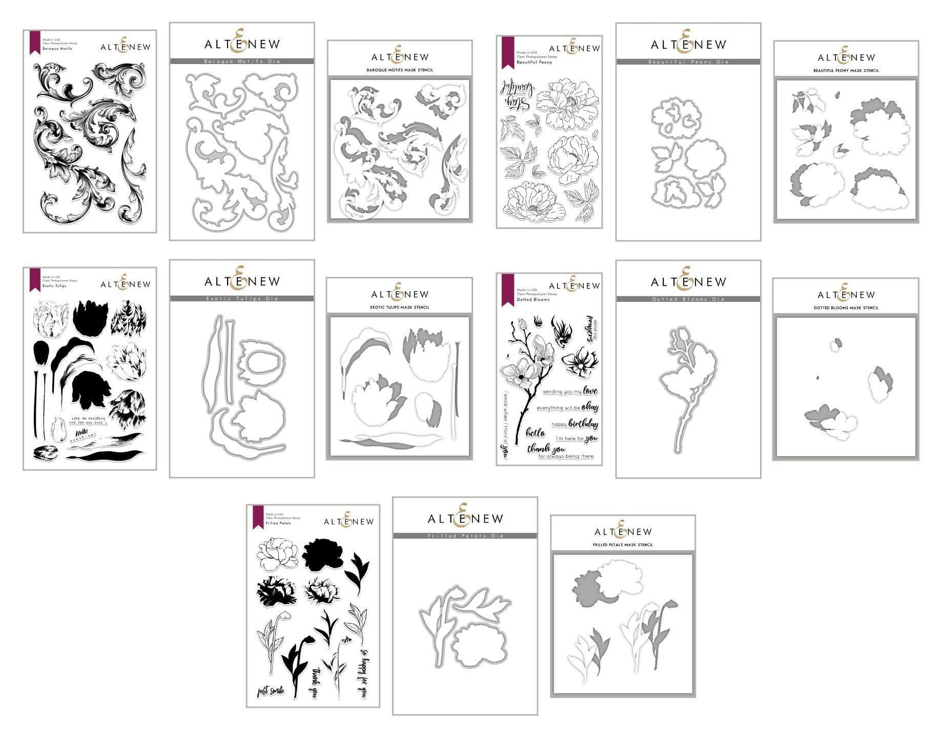 altenew-stencils-better-together-bundle-stempel-dies-floral image 1