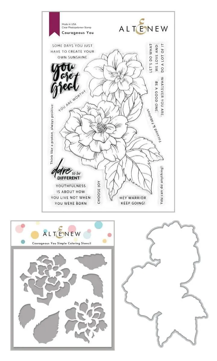 altenew-courageous-you-schablone-bl-ten-coloring-stencil-set image 1
