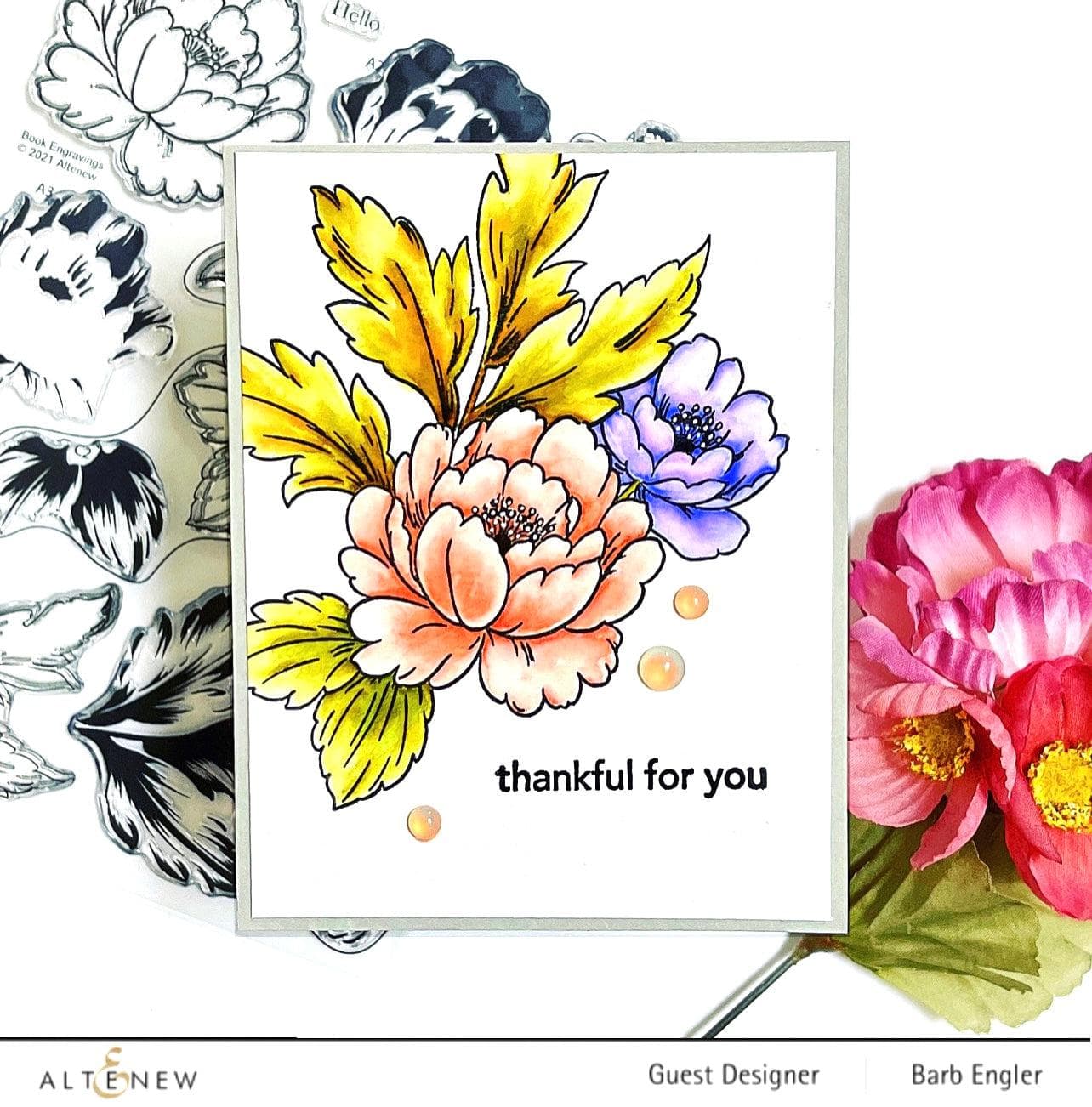 altenew-book-engravings-coloring-schablone-floral image 6