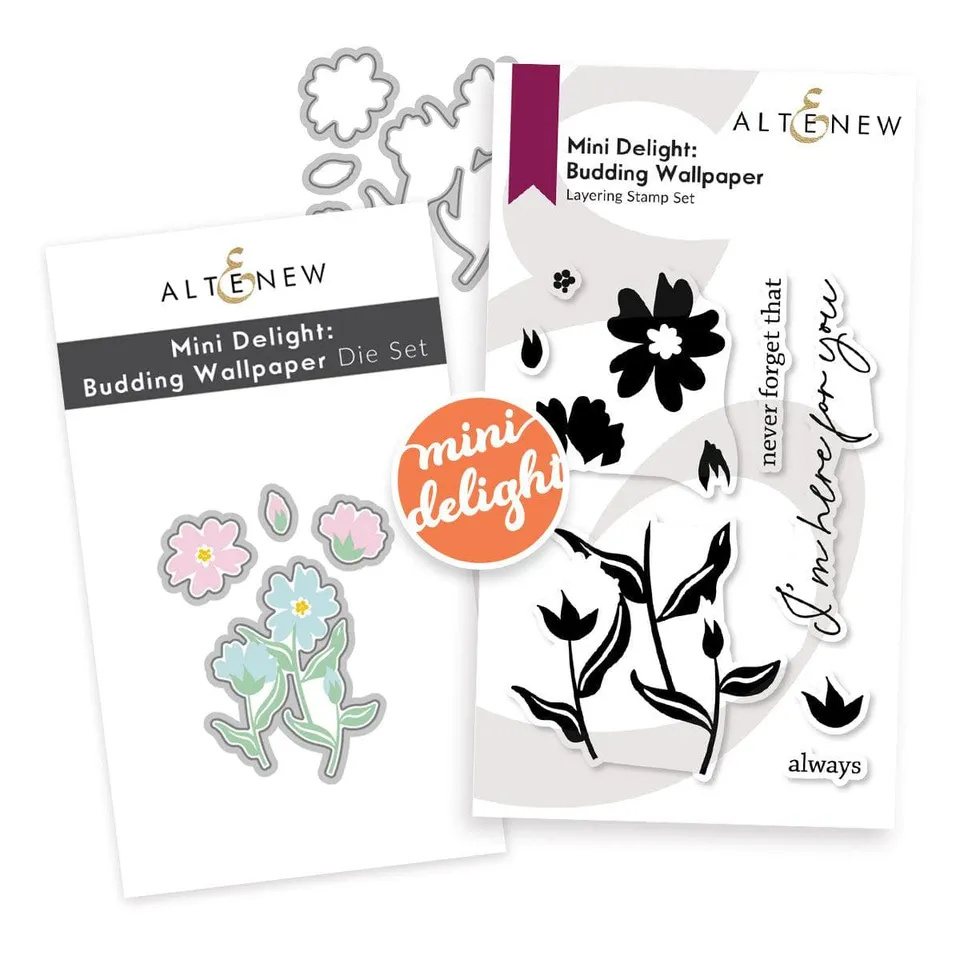 altenew-mini-delight-budding-wallpaper-stempel-stanzen-set image 1