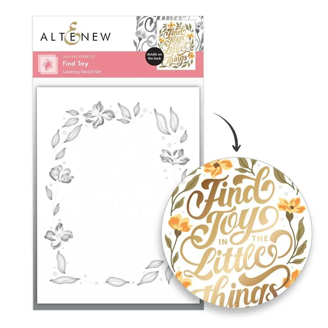 altenew-find-joy-layering-stencil-set-schablone-4in1-spruch image 1
