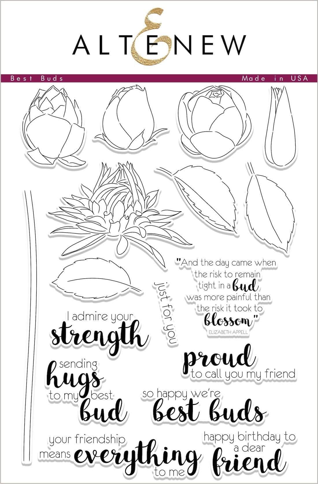 altenew-best-buds-stempelset-blumen-6x8-zoll-17-stempel image 1
