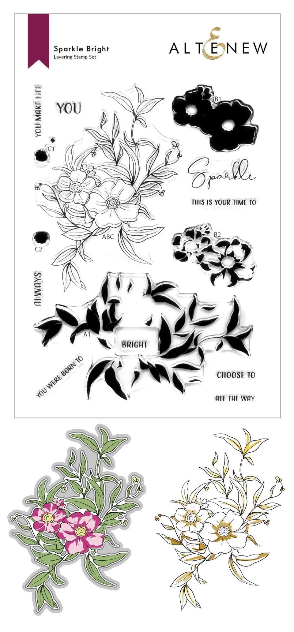 altenew-sparkle-bright-hei-folienplatte-blumen image 1