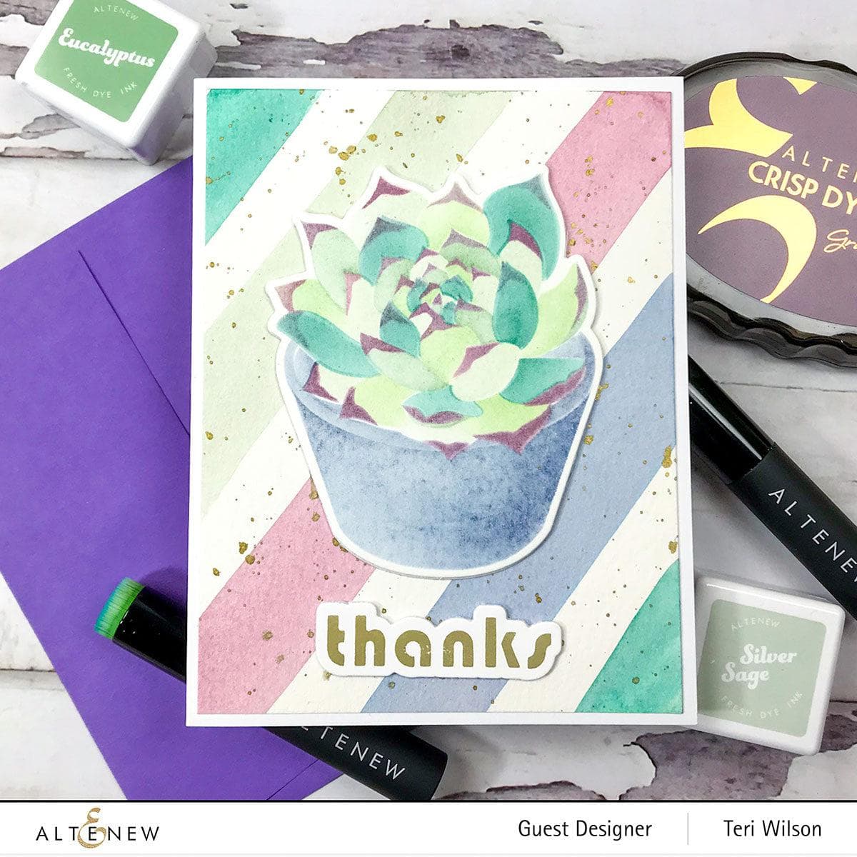 altenew-spark-joy-potted-succulent-stanzschablone-sukkulente image 2