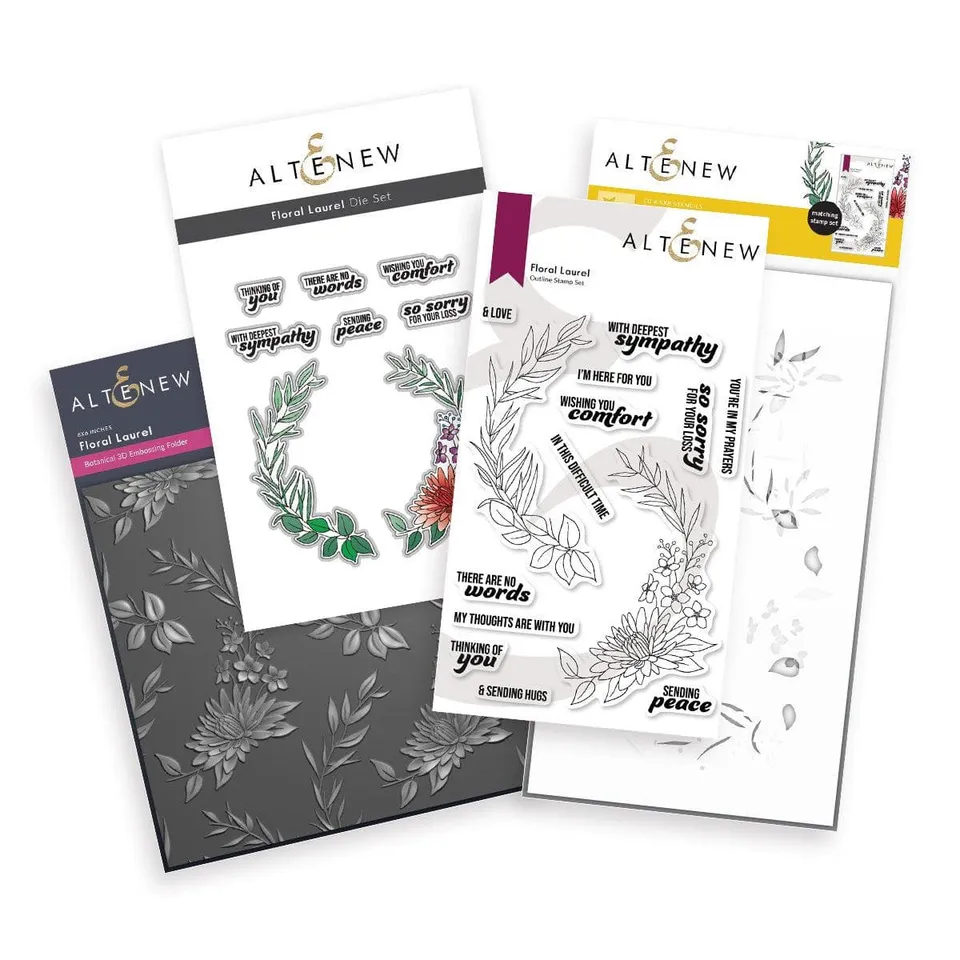 altenew-floral-laurel-pr-gefolder-3d-blumen-complete-bundle image 1