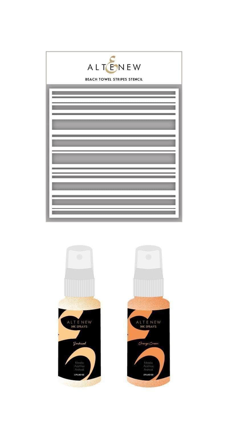 altenew-beach-towel-stripes-schablone-spray-set image 1