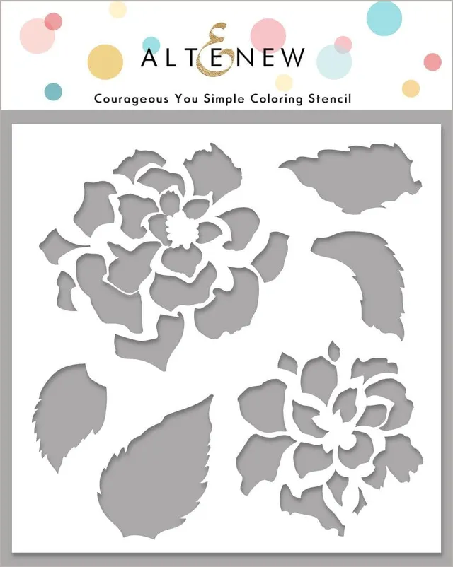 altenew-courageous-you-schablone-blumen-coloring-stencil image 1