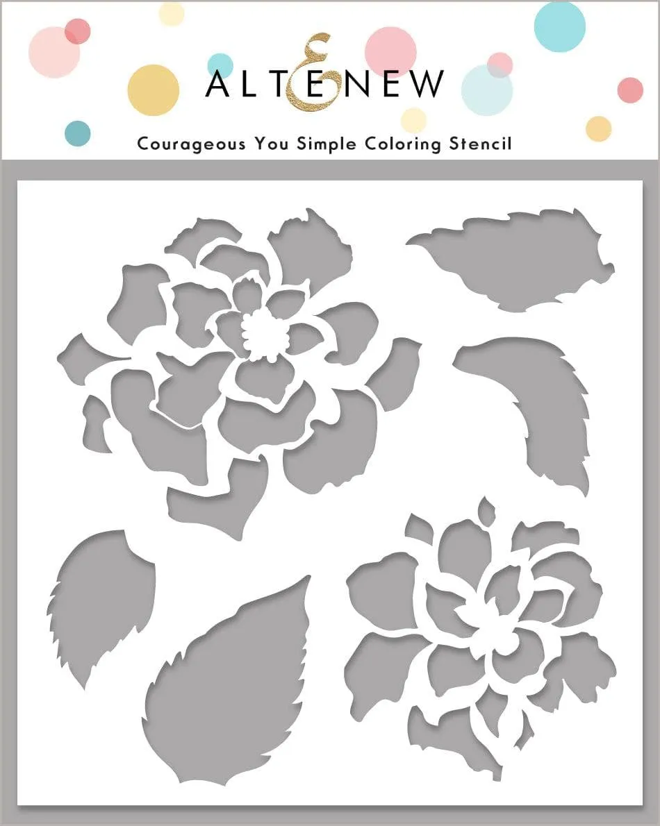 altenew-courageous-you-schablone-blumen-coloring-stencil image 1