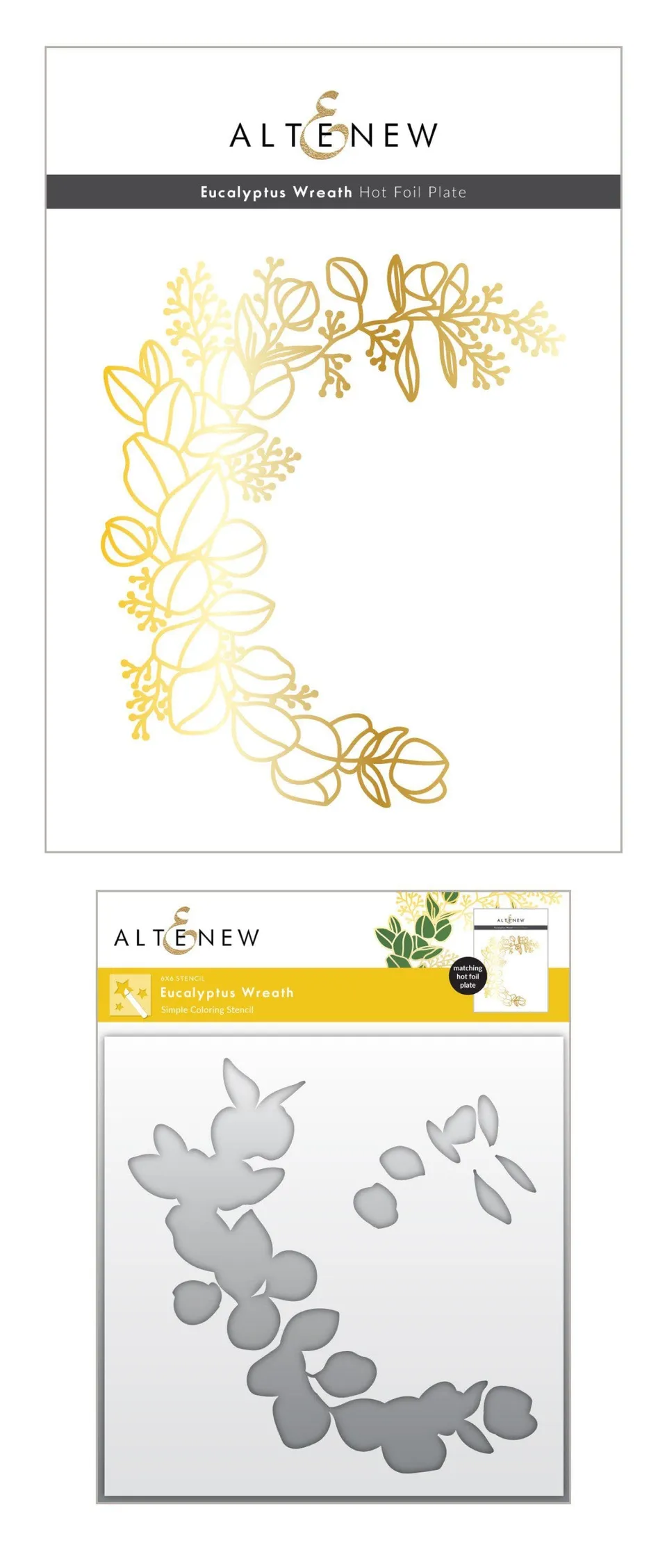 altenew-eucalyptus-wreath-hot-foil-plate-kranz-folie image 1