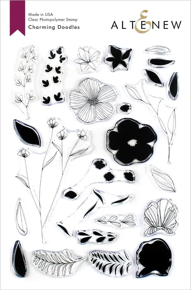 altenew-charming-doodles-stempelset-klar-6x8-blumen image 1