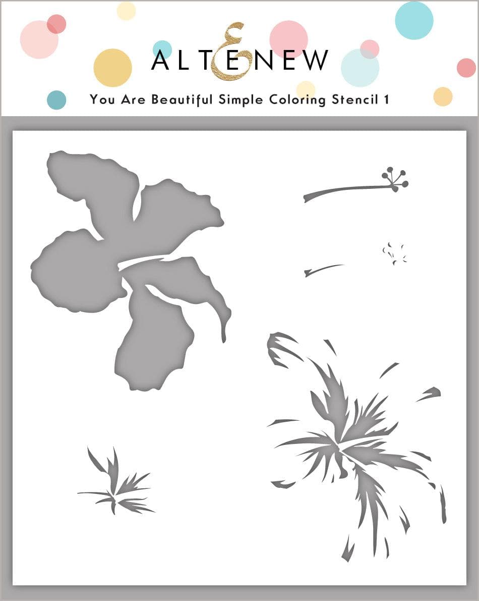 altenew-you-are-beautiful-schablonen-blumen-set-coloring image 1