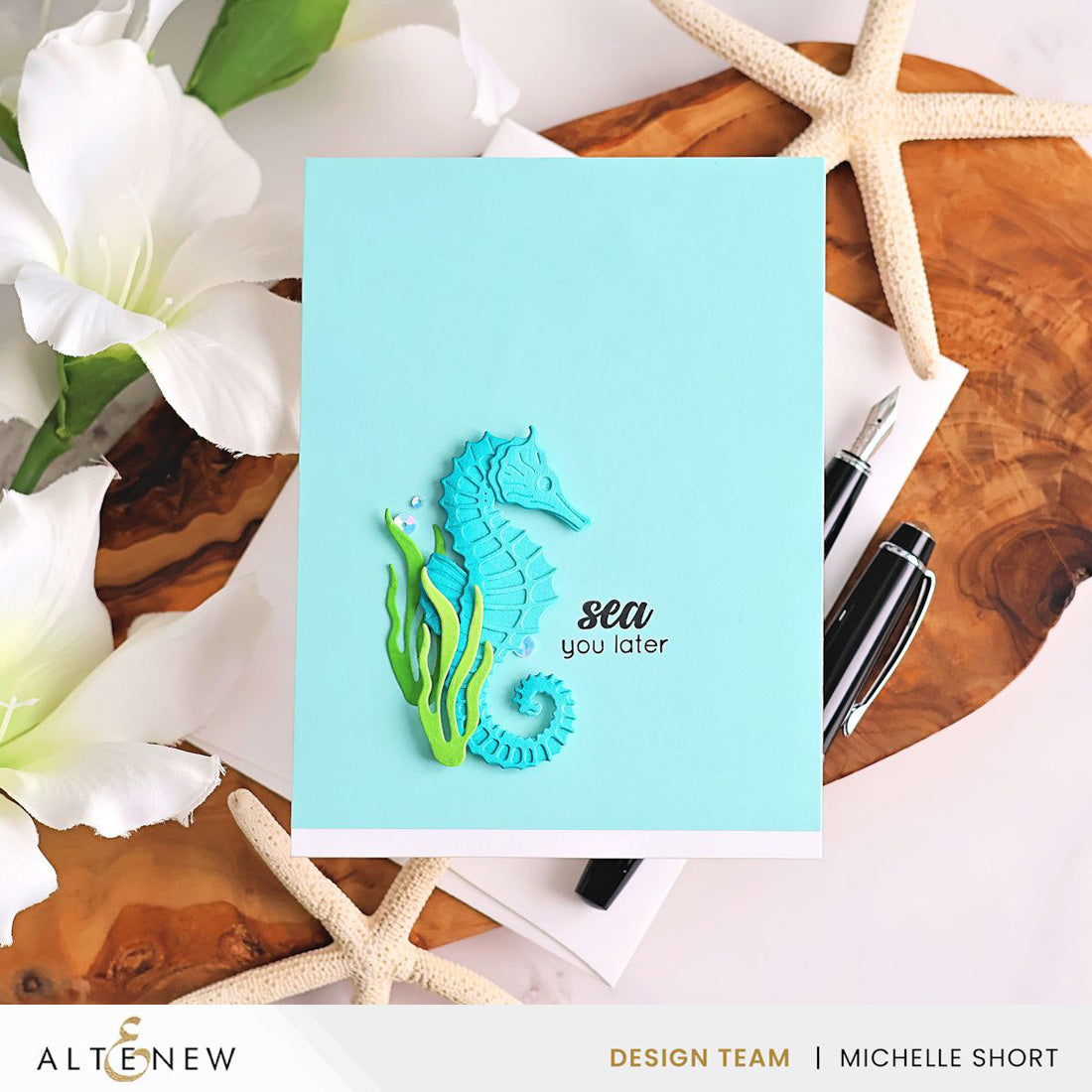 altenew-mini-delight-graceful-seahorse-stempel-stanz-set-seepferd image 5