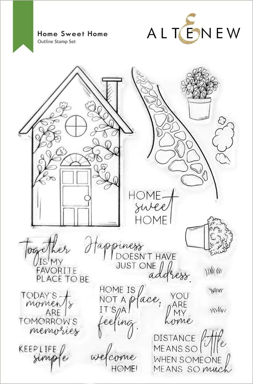 altenew-home-sweet-home-stempelset-haus-17-teilig-photopolymer image 1