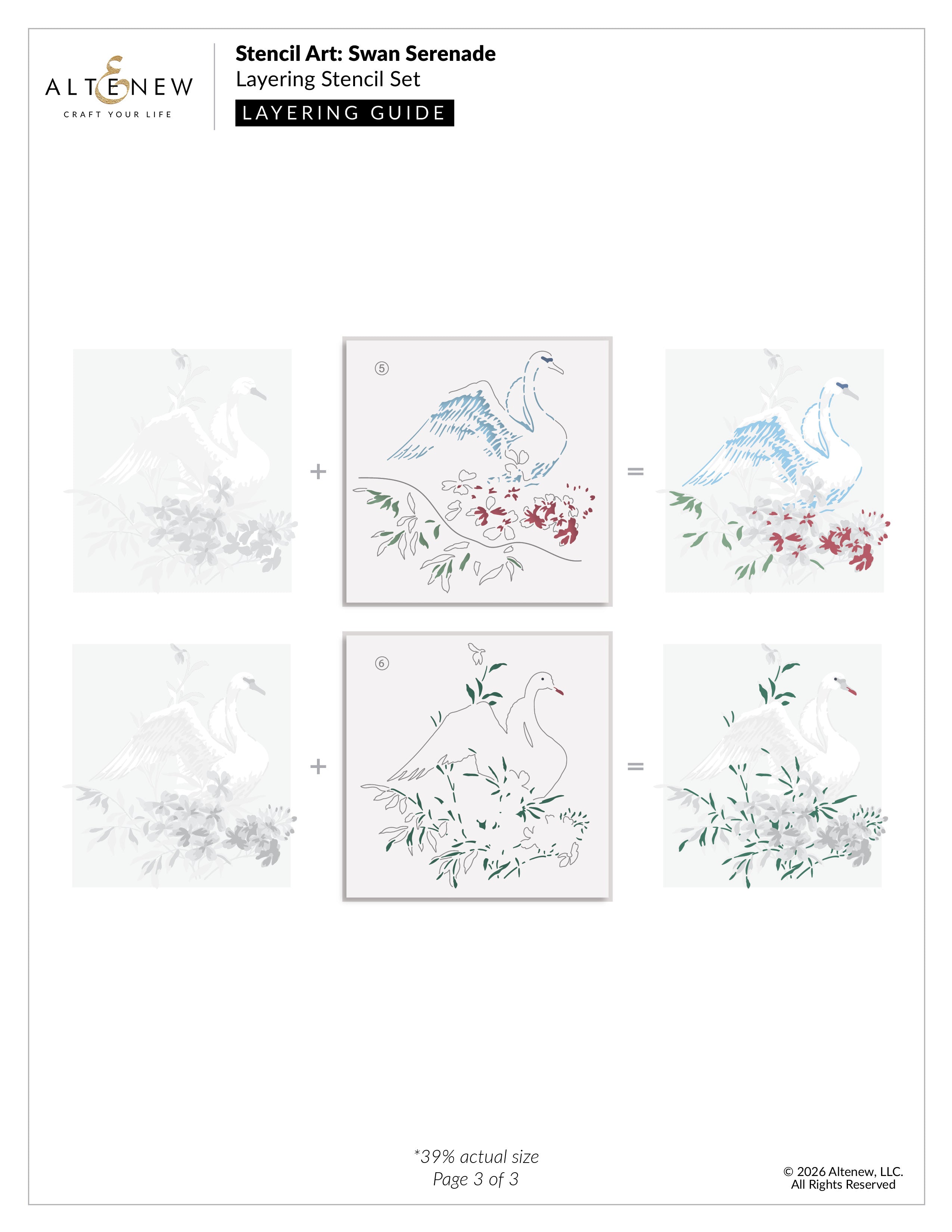 altenew-stencil-art-swan-serenade-schablonen-set-6in1-floral image 5