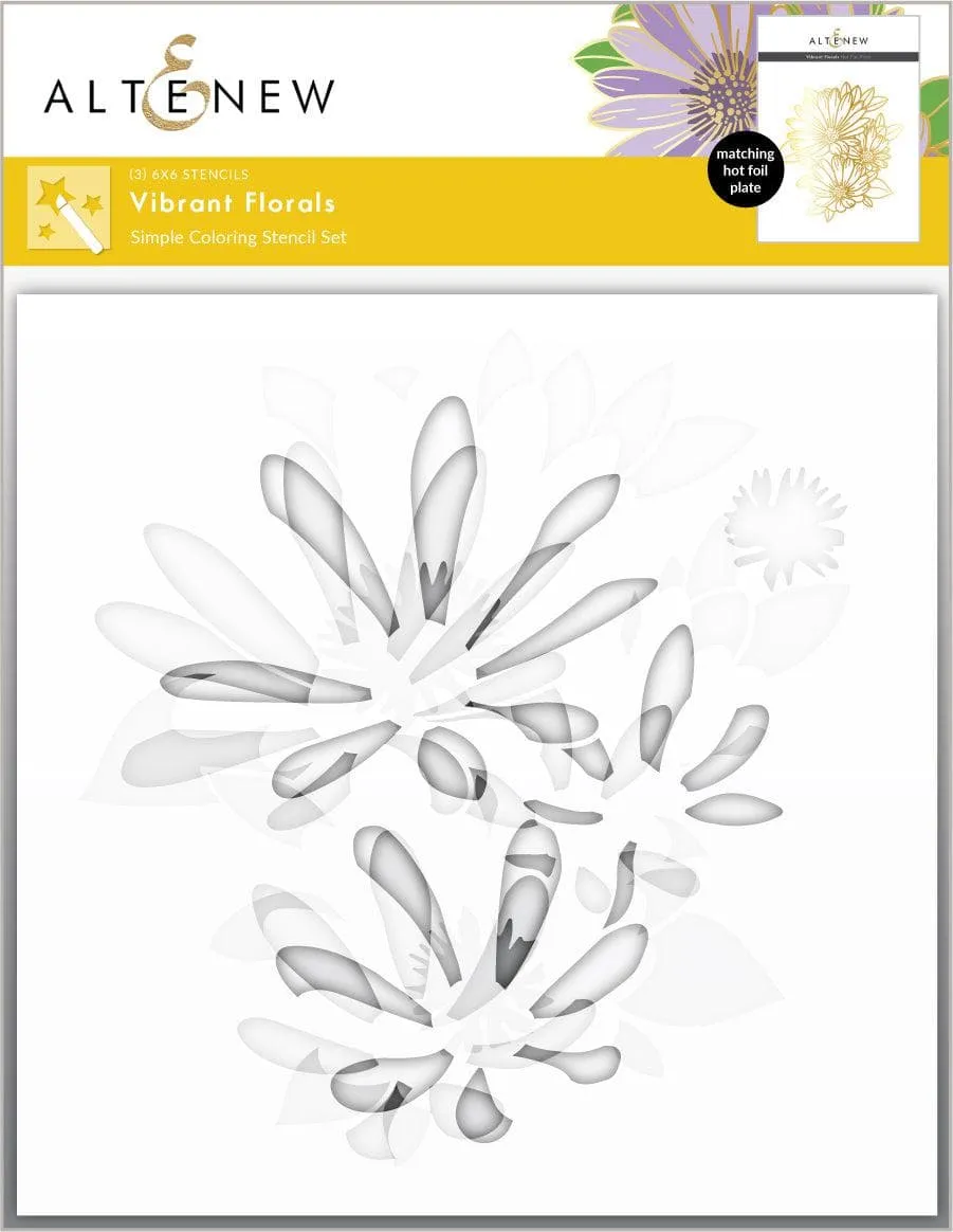altenew-vibrant-florals-simple-coloring-stencil-set-3-in-1 image 1