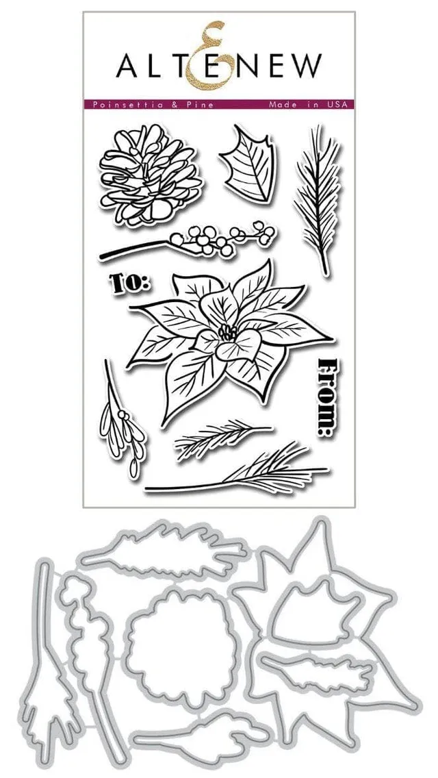 altenew-poinsettia-pine-stempelset-complete-bundle-weihnachten image 1
