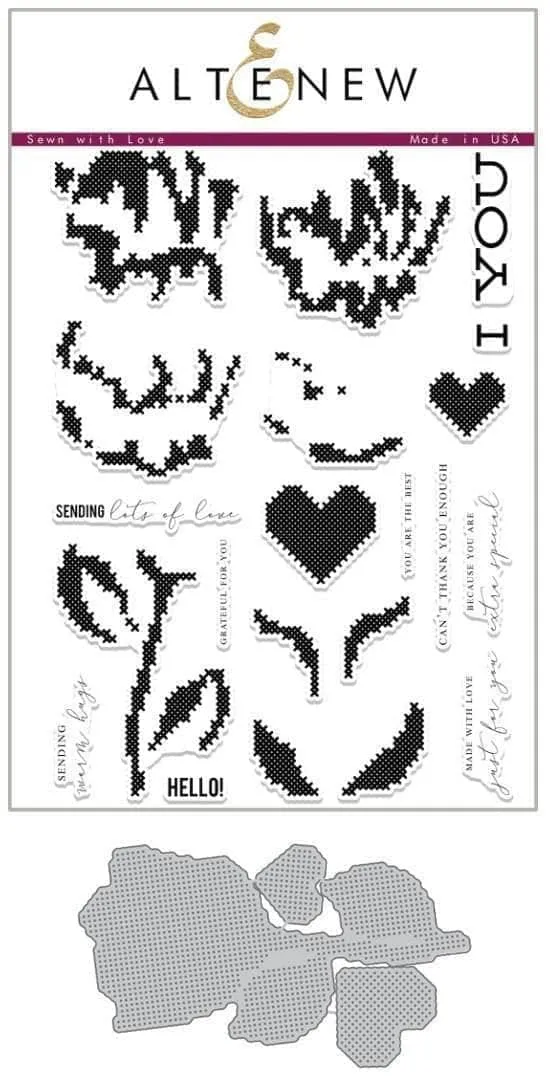 altenew-sewn-with-love-stempel-n-hen-blumen-6x8 image 1