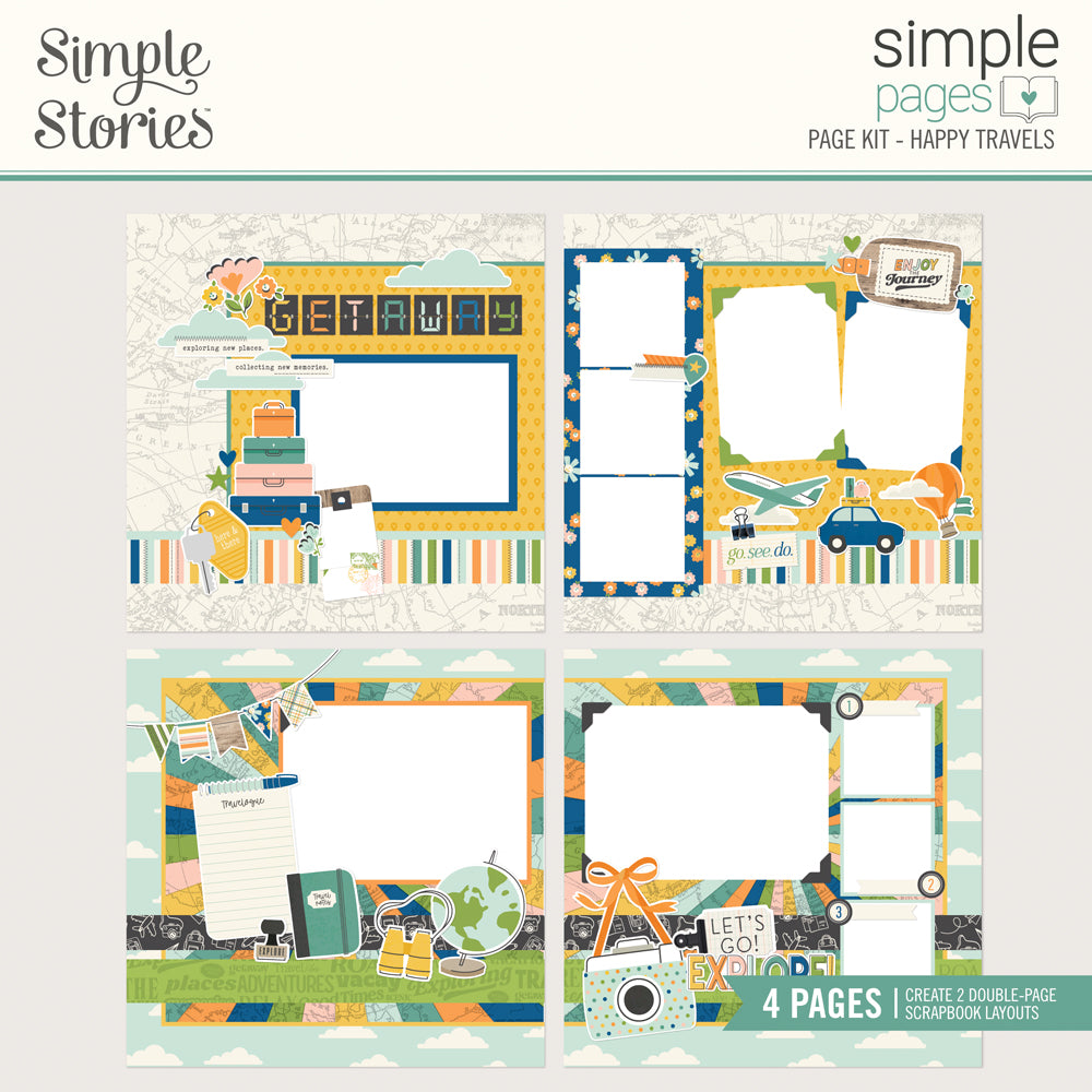 simple-stories-simple-pages-happy-travels-page-kit-12x12 image 1