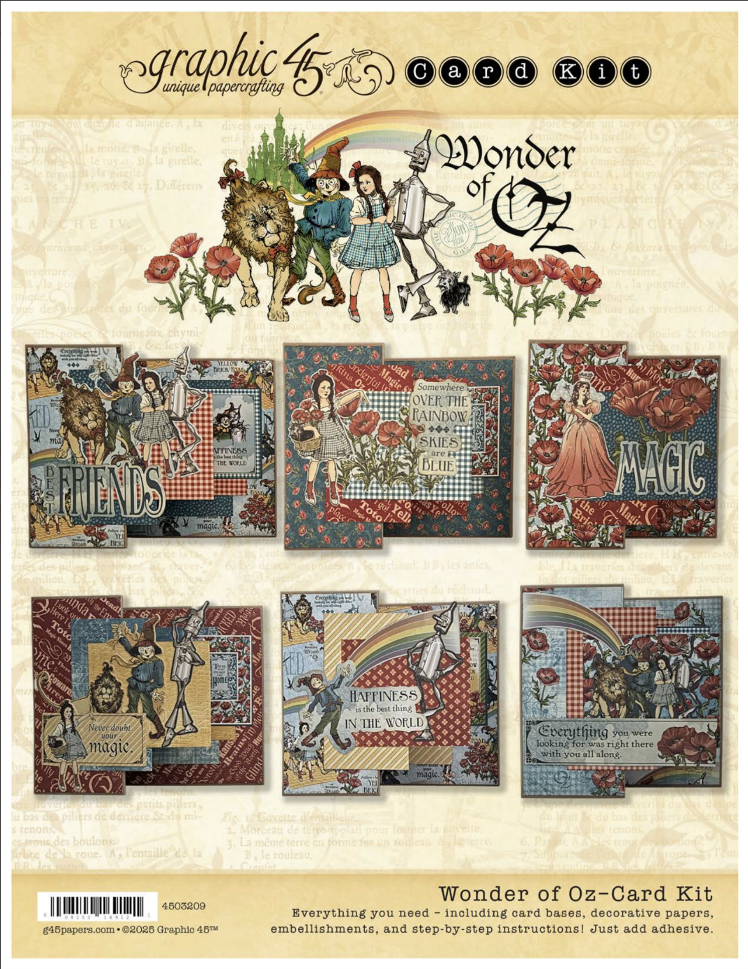 graphic-45-wonder-of-oz-card-kit-karten-bastelset-kraft-triple-z-fold image 8