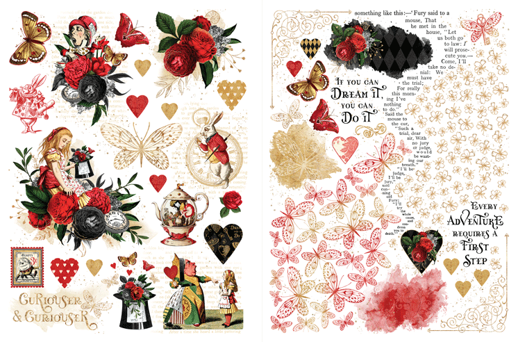 graphic-45-curiouser-curiouser-rub-on-transfers-2-bogen image 2