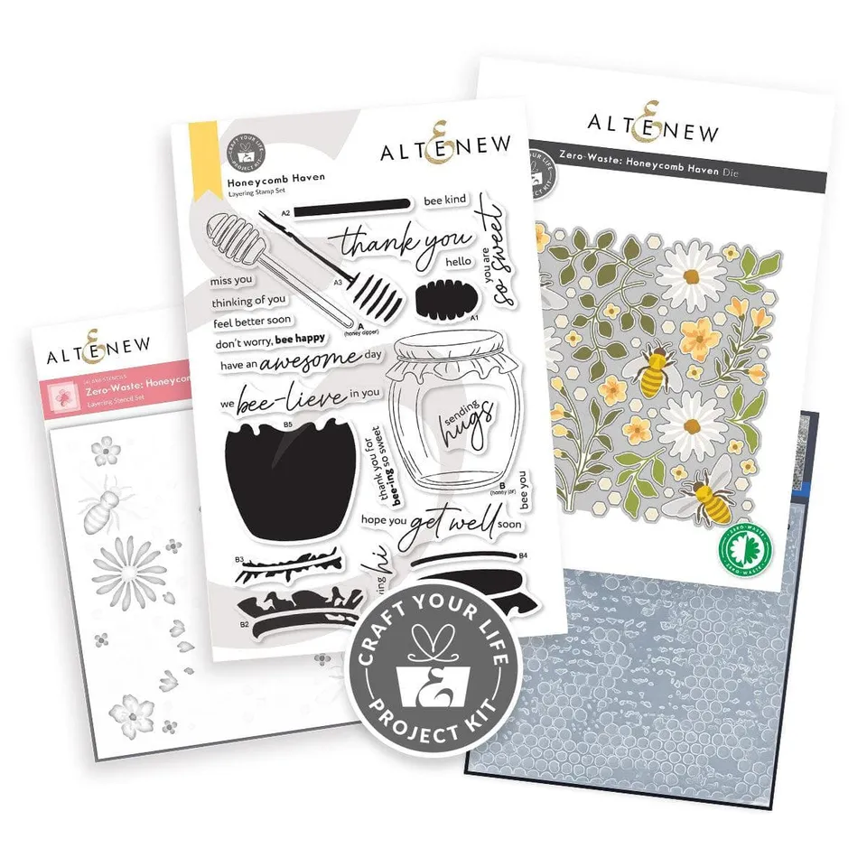 altenew-craft-your-life-honeycomb-haven-stempelset-bienen-kit image 1