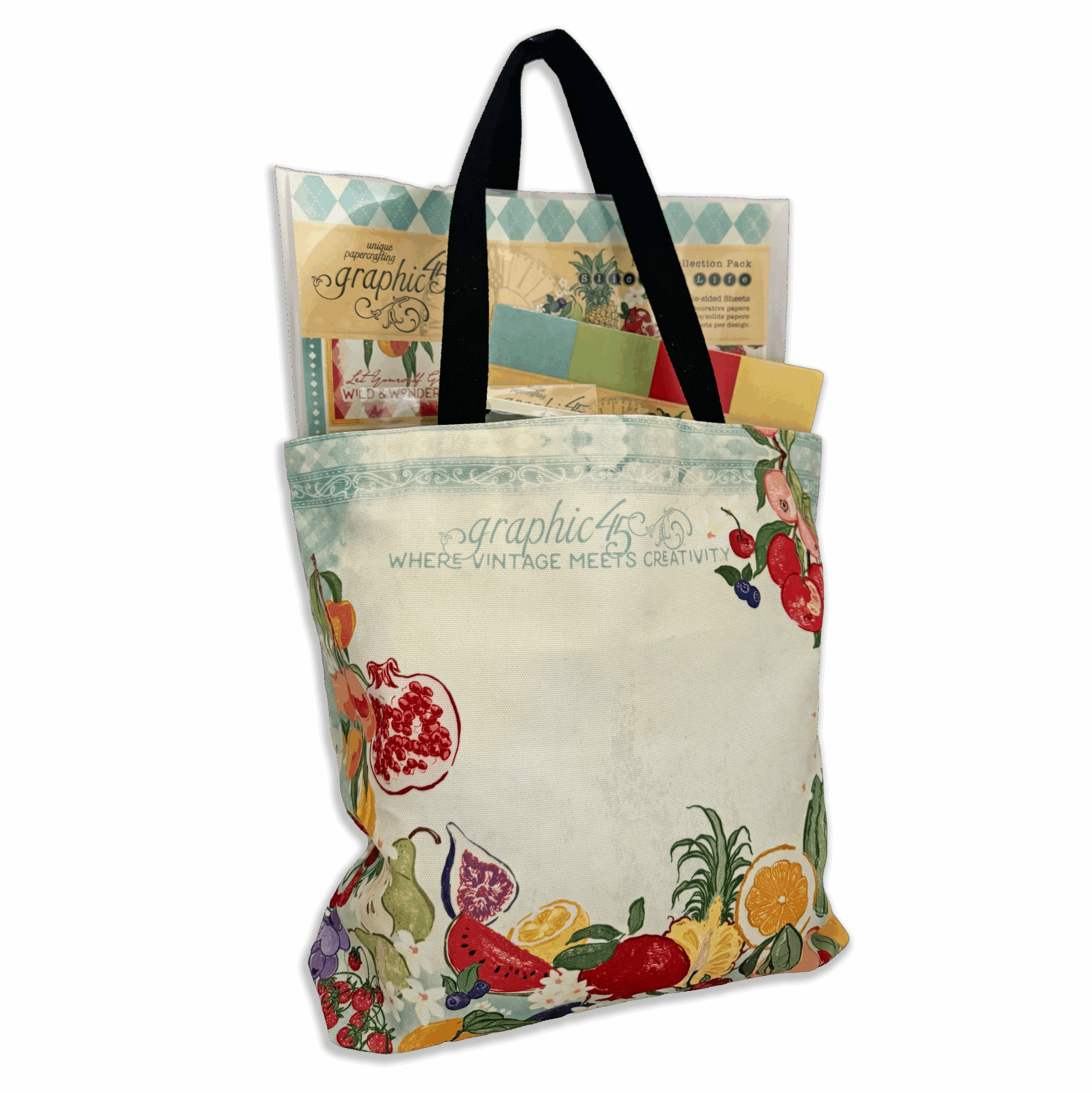 graphic-45-slice-of-life-tote-bag-tragetasche-obst image 1