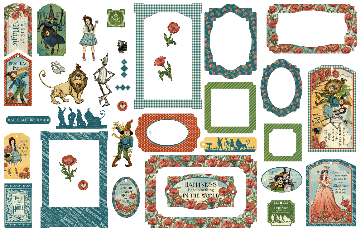 graphic-45-wonder-of-oz-chipboard-tags-frames image 2