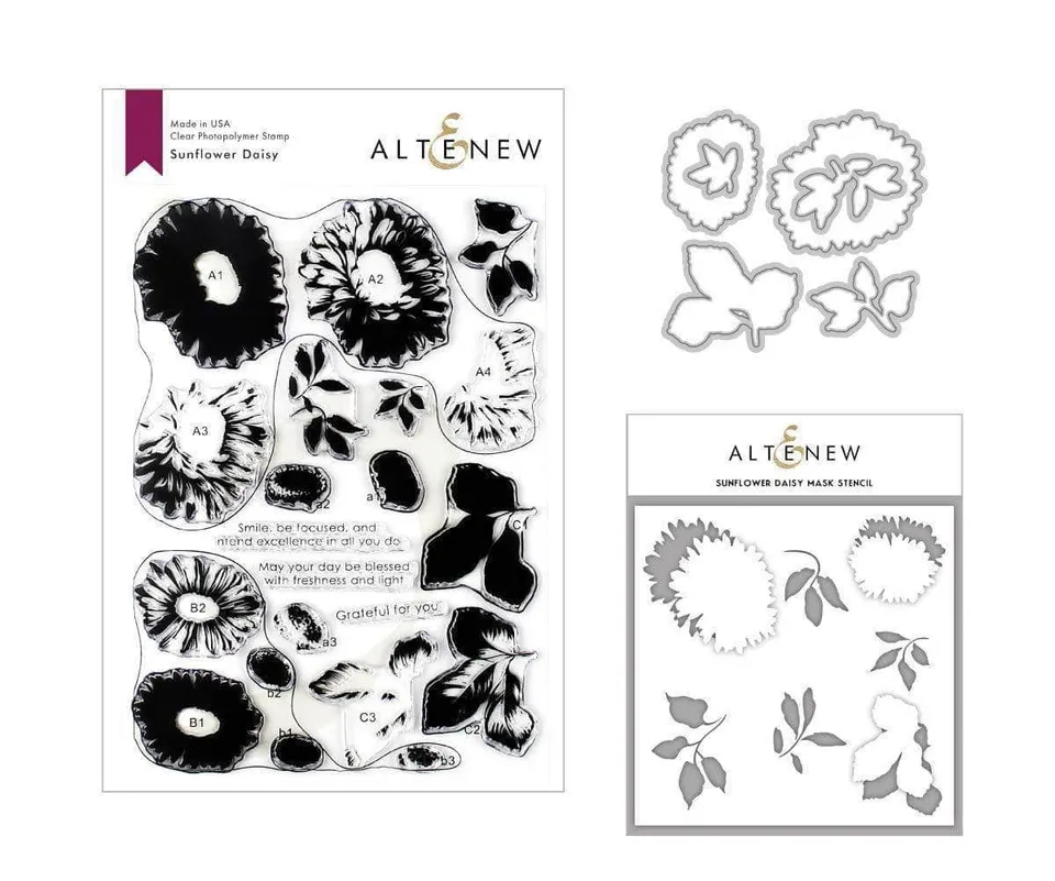 altenew-sunflower-daisy-mask-stencil-schablone-floral image 1