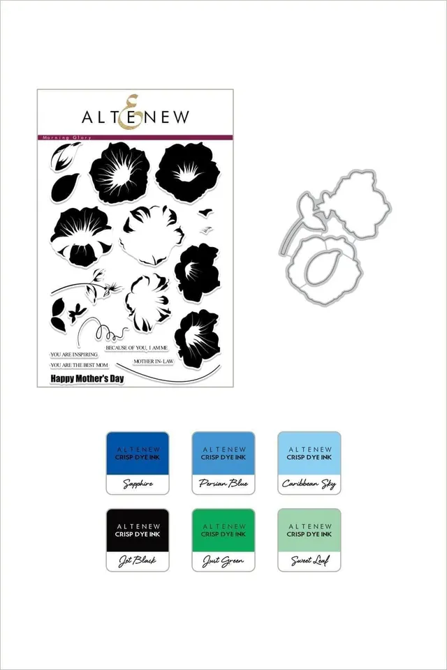 altenew-build-a-flower-morning-glory-stempelset-stanzen-ink-bundle image 1