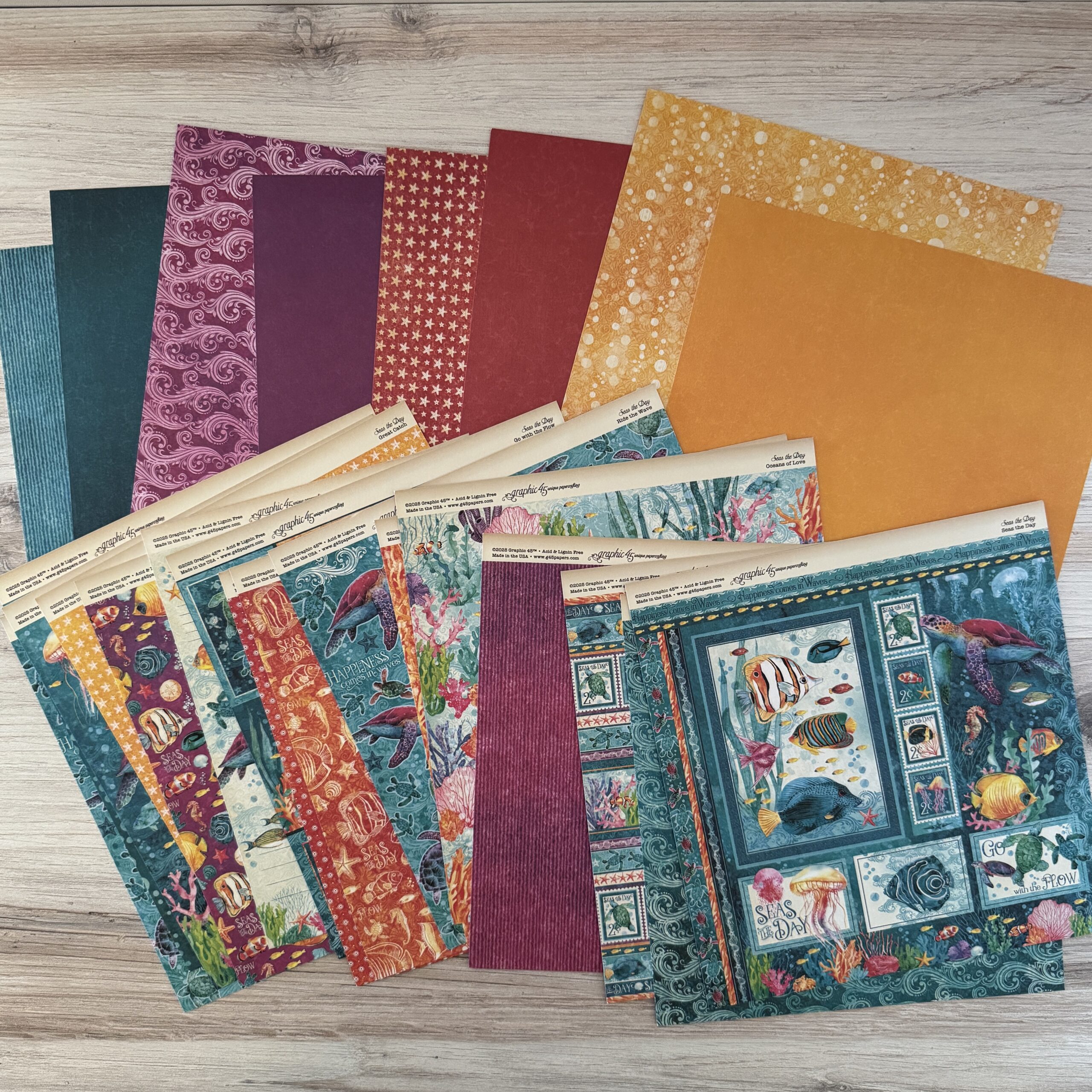graphic-45-seas-the-day-8x8-collection-pack-24-blatt-meer image 2