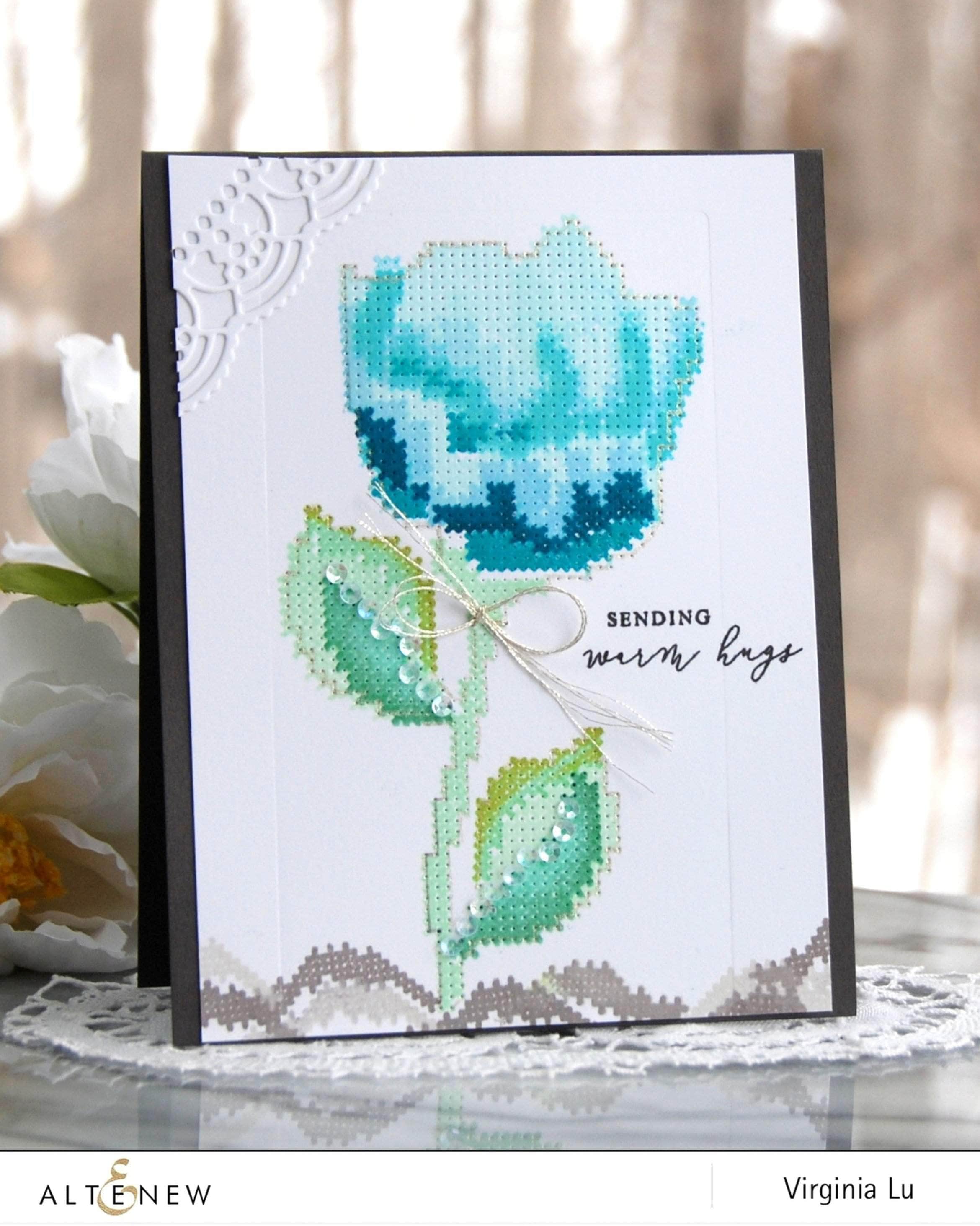 altenew-sewn-with-love-stempel-n-hen-blumen-6x8 image 2