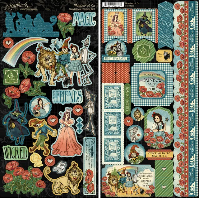 graphic-45-wonder-of-oz-sticker-set-zauberer-von-oz-2-bogen image 1