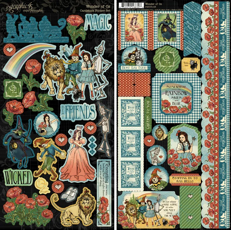 graphic-45-wonder-of-oz-sticker-set-zauberer-von-oz-2-bogen image 1