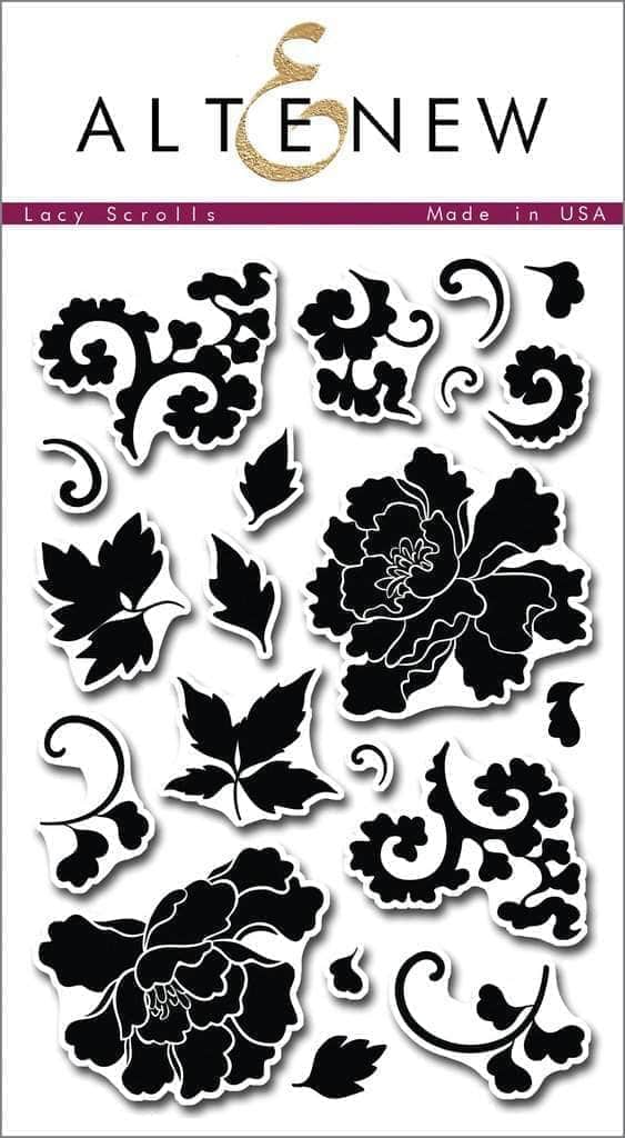 altenew-lacy-scrolls-stempelset-4x6-floral-pfingstrose image 1