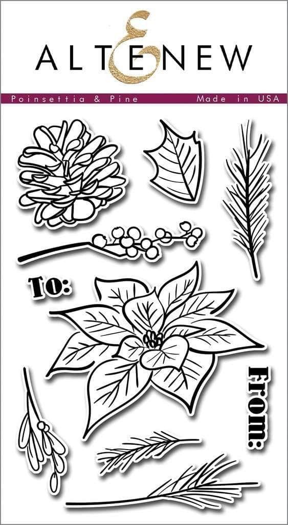 altenew-poinsettia-pine-stempelset-weihnachten-10-teilig image 1