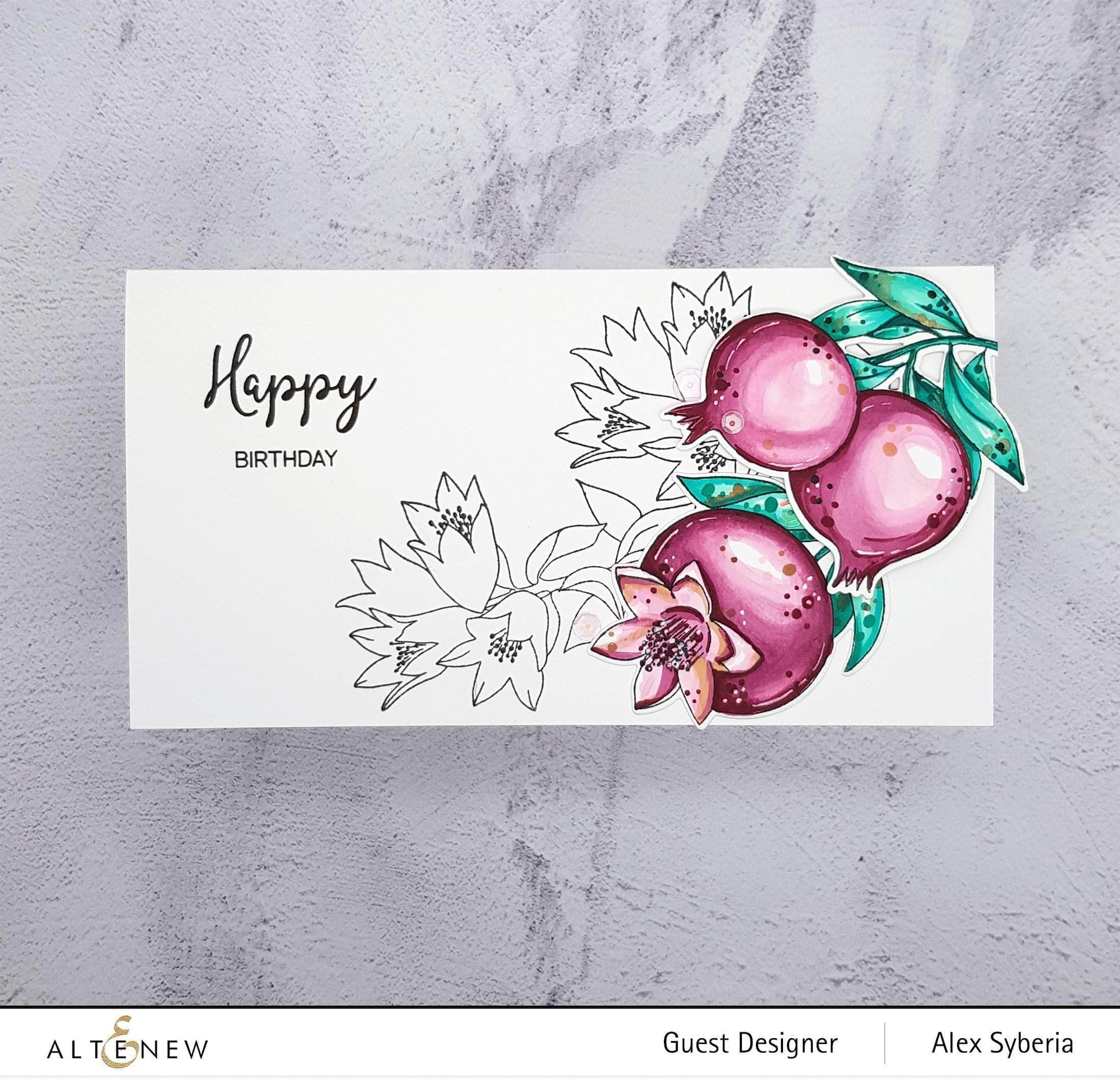 altenew-happy-pomegranates-stempelset-granatapfel-6x8 image 2