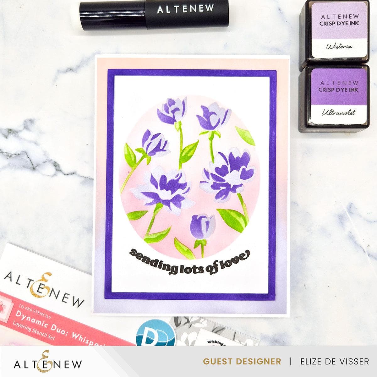 altenew-dynamic-duo-whispering-meadow-stempelset-mit-schablone-floral image 2