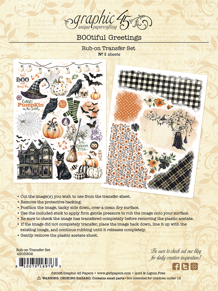 graphic-45-bootiful-greetings-rub-on-transfers-halloween image 2