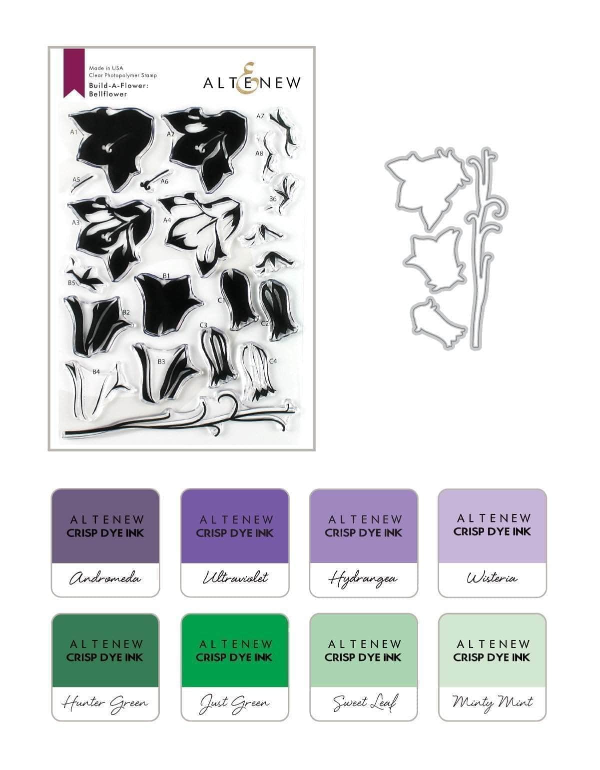 altenew-build-a-flower-bellflower-stempelset-stanzen-ink-bundle-floral image 1