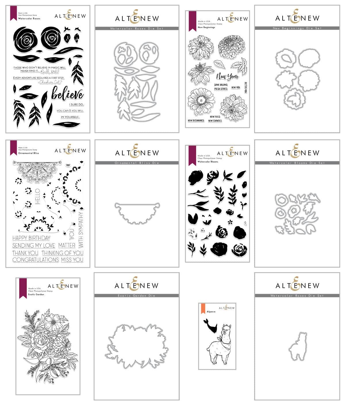 altenew-stamps-blissful-beginnings-stempel-stanzen-bundle image 1