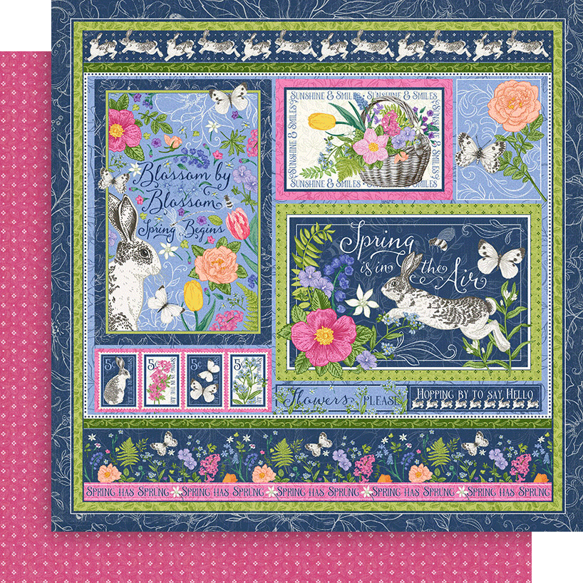 graphic-45-spring-is-in-the-air-8x8-papierblock-hasen-blumen image 2